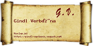 Gindl Verbéna névjegykártya
